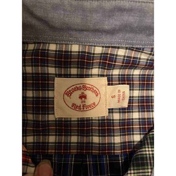 Men's Brooks Brothers Red Fleece 1plaid patchwork Button-Down L/S Shirt small - Picture 5 of 5